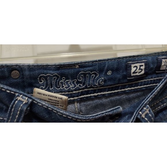 Miss Me Peace sign sz 25 boot Jeans Women's Distressed Denim  Blue - Picture 2 of 4